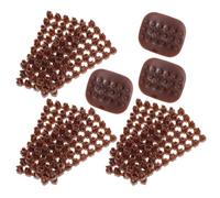 Angoily 3 Sets Mini Alphabet Letter Stamps for Polymer Clay and Cookie Decorating, Detachable Brown Silicone Molds with 100 Pieces, Mini Number and Letter Clay Stamps for DIY Craft