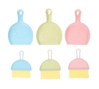 Angoily 3 Sets Mini Dustpan Kit Hamster Cage Clean Tool Plastic Brush with Hanging Ring Sweep Crumbs and Feces for Small Pet Owners Cleaning Pet Cage