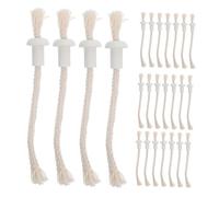 Angoily 30 Sets Braided Cotton Oil Lamp Wicks with Holder Round Replacement for Alcohol Burners Kerosene Lanterns and DIY Candle Making Easy Installation and Stable Burning