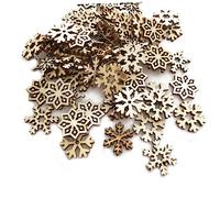 Angoily 300 pcs Christmas Ornaments Assorted Pattern Wooden Snowflake Embellishments DIY Craft Supplies for Holiday Decorations Pieces