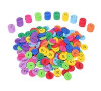 Angoily 300pcs Bright Color Place Value Disks for EVA Math Counting Discs Early Learning for Arithmetic Skills Hand Eye Coordination and Logical Thinking Development