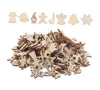 Angoily 300pcs Christmas Decorations Ornaments Slices Unfinished Tiny Cutout Faux Christmas Mini Crafts Decorations Tree Small Craft for Realistic