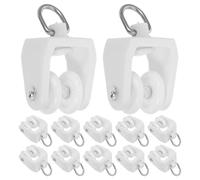 Angoily 30pcs Curtain Track Rollers with Dual Rollers and Hook Silent Window Rod Wheel Pulleys for Ceiling and Floor Curtain Tracks for Room Dividers and Drapes