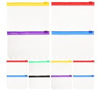 Angoily 30pcs Frosted PVC Zipper Binder Pockets for 6 Ring A7 Planner, 6 Hole Zip Lock Envelope Inserts, Document and Card Filing Organizer Sleeves