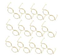 Angoily 30pcs Mini Dollhouse Eyewear Round Metal Frames No Lens Tiny Circle Glasses for Mini Dolls Action Figures Wire Craft Accessories for Party Decoration