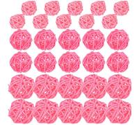 Angoily 30pcs Pink Decorative Balls Rattan Holiday Hanging Ornaments