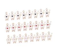 Angoily 30pcs Poker Soldier Charms DIY Pendant Accessories for Keychain Necklace Jewelry Making Fun Craft Supplies Black Red Pink