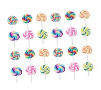 Angoily 30Pcs Polymer Clay Lollipop Pendant Charms for DIY Jewelry Making Cute Candy Jewelry Charms Creative Design Vibrant Colors Easy to Use Random Color