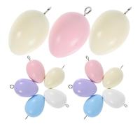 Angoily 30pcs Wooden Egg Beads Set for DIY Crafts, Easter Hanging Ornaments with Wooden Beads, DIY Supplies for Easter Decorations and Beading Projects Random Color