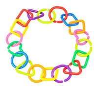 Angoily 35pcs Baby Link Ring Toys Geometric Connecting Rings for Early Education Stroller Hanging Toys for Toddlers Sensory Development and Cognitive Training Assorted style