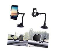 Angoily 360° Rotating Suction Cup Car Phone Holder for Dashboard and Windshield Flexible Long Arm Mount Compatible and Smartphones (Black)