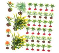 Angoily 37Pcs Miniature Tree Models DIY Scenery Craft Realistic Plants for Sand Table Landscape Reusable Green Shrubs and Grass for Diorama Decoration and Outdoor Garden
