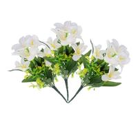 Angoily 3pcs Artificial Lily Flowers Bouquet, Vivid Silk Cloth and Plastic Material, DIY Wedding Decoration with Beautiful Shape, Suitable for Banquet and Porch, Year round Use