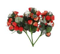 Angoily 3Pcs Artificial Strawberry Bunches Faux Lifelike Decor for Home Restaurant & Holiday Party Decoration