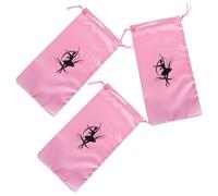 Angoily 3pcs Ballet Shoe Bags Satin Drawstring Gym Bags with Ample Storage Capacity Cute Pattern Simple Color Scheme Pink Resistant to Tearing for Travel Ballet