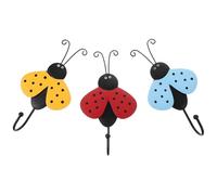 Angoily 3pcs Beetle Shaped Wall Hanging Hook Cartoon Wall Hanger Assorted Color Iron Multipurpose Design Space Saving Home Decor Kitchen