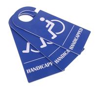 Angoily 3pcs Blue PVC Handicap Parking Signs Lightweight Disabled Placard Tags for Car Doors Wheelchair Permit Parking Lot Use Handicap Symbol