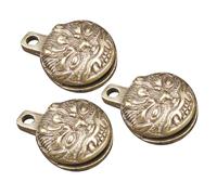 Angoily 3pcs Brass Animal Pattern Bell Pendants Antique Style DIY Craft Charms for Jewelry Making Keychains Home Door Decoration Christmas Festival Accessory