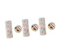 Angoily 3pcs Canvas Portable Knitting Pencil Roll Holder with Elastic Slots Pink Floral Pattern Handmade Durable Storage Organizer for Students and Artists Compact and Lightweight Design