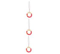 Angoily 3pcs Cartoon Ring Plush Mini Phone Wallet Lanyard Sockets Vent Rope Cub Phone Ring Head Cutie Beaded Charm Beckoning Gaming Charms Beads Gold Red