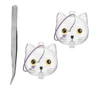 Angoily 3pcs Cat Hair Storage Box Yellow Eyeball Design Includes Hair Keepsake Bottle and Key Chain for Storing as Memorial Keepsake