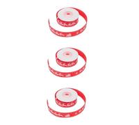 Angoily 3pcs Christmas Double Sided Satin Ribbon Belt with Elk Pattern Red Decorative Ribbon for DIY Gift Wrapping Hair Bows Wedding and Festival Party Decorations Reusable and Practical