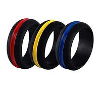 Angoily 3pcs Couple Rings Silicone Rings Classic Elegant Charming Simple Silicone Virtually Scratch-proof Super Hard for Adults Men Daily Wear Size 11 Random Color