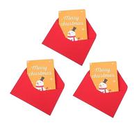 Angoily 3Pcs Creative Honeycomb Folding Christmas Greeting Cards with Envelopes Handwriting Holiday Paper Cards for Xmas Wishes Year Party and Blessing Celebration