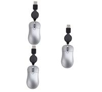 Angoily 3pcs Creative Mini Usb Optical Mouse Retractable Wired Design Portable Computer Mouse for Notebook and Desktop Use Ergonomic Grip for Left and Right Hand Silver