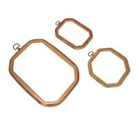 Angoily 3pcs DIY Embroidery Hoops Sewing Frames Retro Octagonal and Cross Stitch Circles for Beginners PP Material Craft Sewing Tools