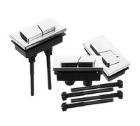 Angoily 3pcs Dual Flush Toilet Tank Buttons Replacement Rectangular Silver Plastic Toilet Push Button for Bathroom Cistern Compatible Flush Accessories