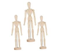 Angoily 3pcs Flexible Wooden Mannequin Models with Movable Joints for Painting and Sketching Natural Wood Art Dolls for DIY Drawing and Home Decoration Small to Medium