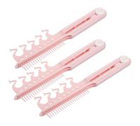 Angoily 3pcs Foldable V-shaped Anti-static Hair Straightening Comb, Heat Resistant Plastic Travel Folding Comb for Women, Small Dual-use Styling Tool for Flat Iron and Daily Hair Care