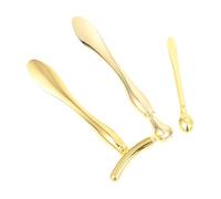 Angoily 3Pcs Gold Eye Cream Applicator Spoons Set T-Shaped, Large Drop Diamond Shape for Facial Massage and Eye Area Cosmetic Cream Application