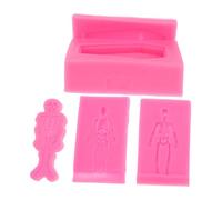 Angoily 3Pcs Halloween Skeleton Silicone Molds for DIY Resin Keychains Flexible Human Skull Coffin Fondant Soap Jewelry Craft Molding
