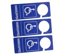 Angoily 3pcs Handicap Parking Signs for Car Blue PVC Disabled Permit Hangers with Wheelchair Symbol Weather-resistant Placards for Parking Lot Door Clear Visibility and Design