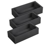 Angoily 3pcs High Purity Graphite Crucible Ingot Mold for Metal Melting and Smelting Durable Heat Resistant Graphite Crucibles for Oil Storage and Furnace Casting