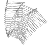 Angoily 3pcs Metal Hair Comb with 20 Teeth Sturdy Hard Metal Wire Side Combs Suitable for Wedding Veils and DIY Craft Projects for Bridal Headpieces