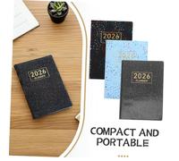 Angoily 3pcs Mini Pocket Planner with Faux Leather Cover Portable Academic Agenda Notebook for Students and Professionals Travel Friendly Handheld Calendar for Management and Daily