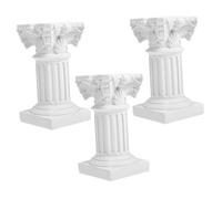 Angoily 3pcs Mini Roman Pillar Statues Resin Decorative Column Pillars Candlestick Holders for Weddings Garden Table Centerpiece Classic Greek Style
