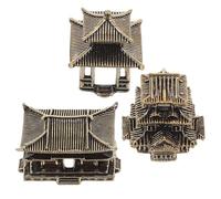 Angoily 3pcs Miniature Pagoda Statue Set, Brass Japanese Garden Ornament with Compact Design, Versatile Decor for Zen Garden Or Desk, Traditional Asian Style Indoor Sculpture