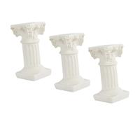 Angoily 3Pcs Miniature Roman Pillars Statue Set, Retro Style Mini Pillar Decor for Photography Props and Home Decoration, Small Vintage Greek Column Ornaments for Wedding Table and Garden