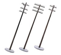 Angoily 3pcs Miniature Telegraph Poles Model for Model Railway Layouts, 1:42 Scale Plastic Micro Landscape Accessories, Small Garden Supply for Diorama and Train Building Scenery