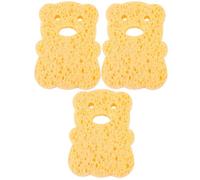 Angoily 3pcs Natural Fiber Bath Sponges Bath Shower Sponge Soft Wood Pulp Cellulose Material Create Rich Bubbles Assorted Style for Bathing