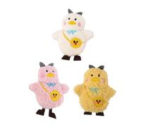 Angoily 3pcs Plush Breastpins Cartoon Brooch Lovely Plush Metal Smooth Surface Easy to Put and Take for Friends Clothing Decorations Random Color