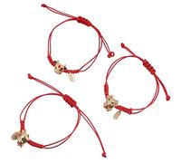 Angoily 3pcs Red Woven Rope Bracelets Creative Hand Jewelry Lovely Wristbands for Women Friendship Beaded Style Style