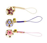 Angoily 3pcs Sakura Bell Phone Lanyards Phone Charms Mobile Wrist Straps Crossbody Decorations Bell Accessories Metal Craftsmanship Cherry Pattern
