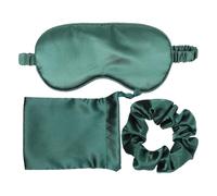 Angoily 3pcs/Set Silk Eye Mask Eye Cover Sleeping Aid Block The Light Artificial Silk Headband Drawstring Pouch Set for Hotel and Anywhere Bothered by Light