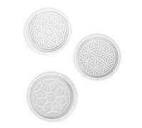 Angoily 3pcs Silicone Coaster Molds for DIY Cup Mat Crafting Smooth Surface Casting Moulds with Fine Workmanship Easy Demoulding Craft Tools for Creative Handmade Gifts