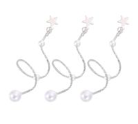 Angoily 3pcs Silver Metal Nail Art Charms with Pearls and Butterfly Bow Design for DIY Manicure, Professional Results, Creative Unique Nail Decorations for Travel and Personal Use